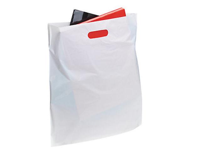 Sac boutique 100% personnalisable - poignées souples blanches, noires ou transparentes - impression recto/verso en 1 ou 2 couleurs_1