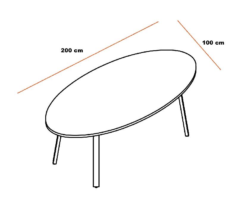 Table de réunion pieds en bois Ogi - MDD. - Blanc, Non_1