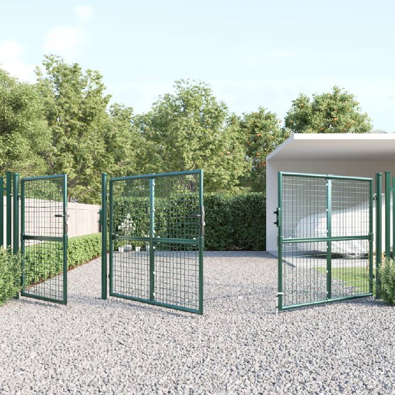 Vidaxl portal de jardin maille vert 400x175 cm acier galvanisé 154537_1