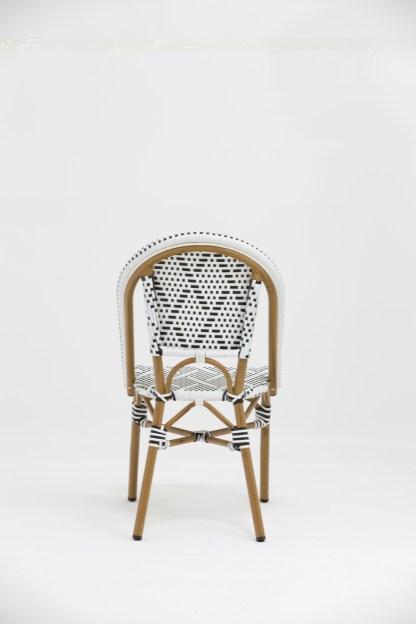 Chaise de terrasse Montorgueil - tressage noir et blanc - aluminium résistant et empilable_1