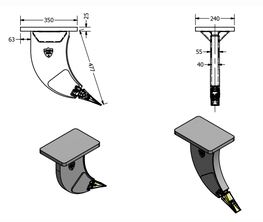 Dents de déroctage et de rippers - Fabrication en métal HB400 - Renforcées - 4 à 6 tonnes_1