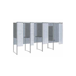 Isoloir à montage et démontage ultra rapide - Ossature métallique et rideaux en tissu M1_1