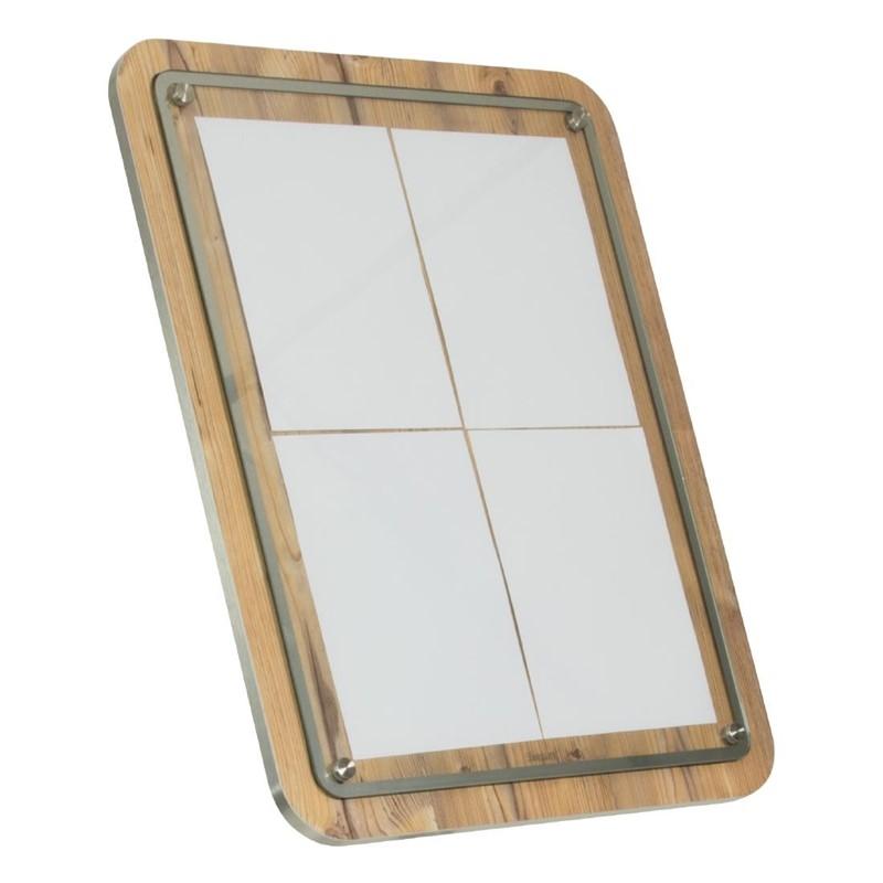 Porte-menu en bois 4xA4 avec poteau et socle | Securit - CX073_1