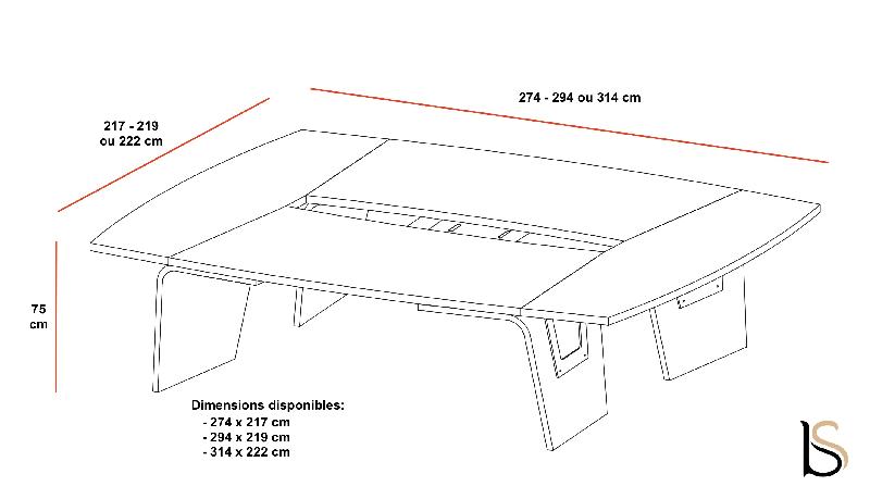 Table de réunion Larus pour 8 à 10 personnes - Dellarovere - Chêne foncé, 294_1