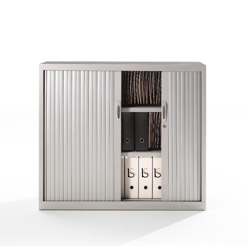 Armoire basse à portes rideaux assorties - GAPSA - 102, Gris anthracite_1