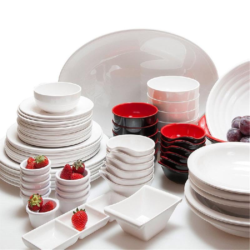 Assiette ovale mélamine blanc 46x32cm_1