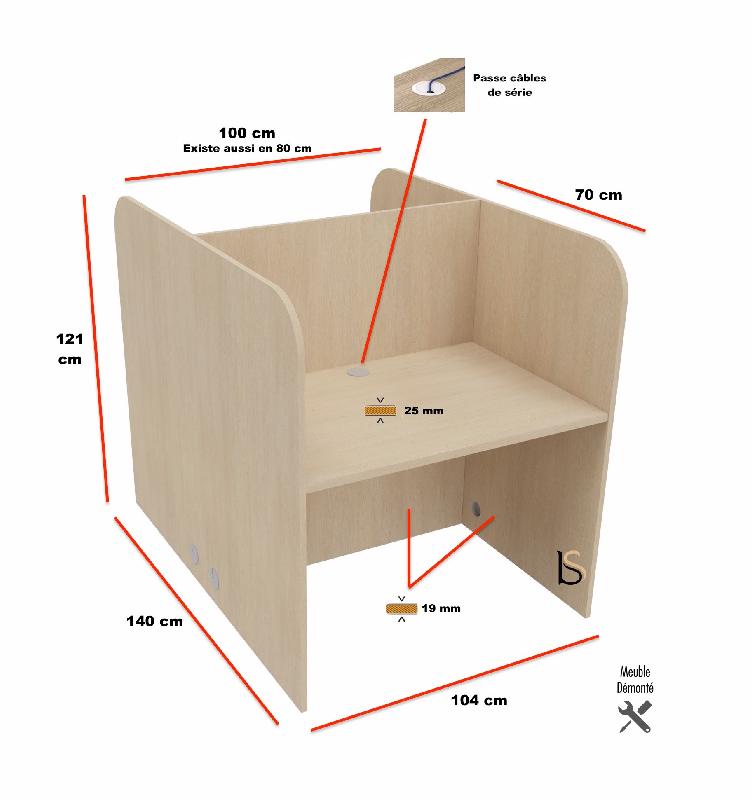 Bureau de call center version double 2 personnes Call. - 2 places, Acacia clair_1