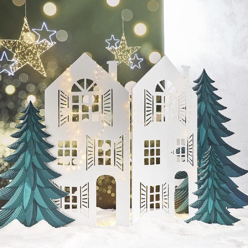 Maisons en paravent pliable blanches 166,5x160 cm_1