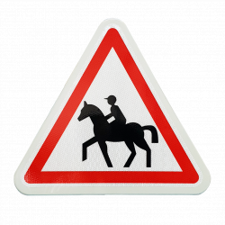 Panneau de danger A15C - Passage de cavaliers - Rétroréflexion et tailles disponibles_1