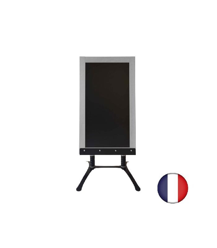 Panneau trottoir avec cadre bois sur piétement design - Dimensions 128 cm x 65 cm - Référence : LSTF33G_1