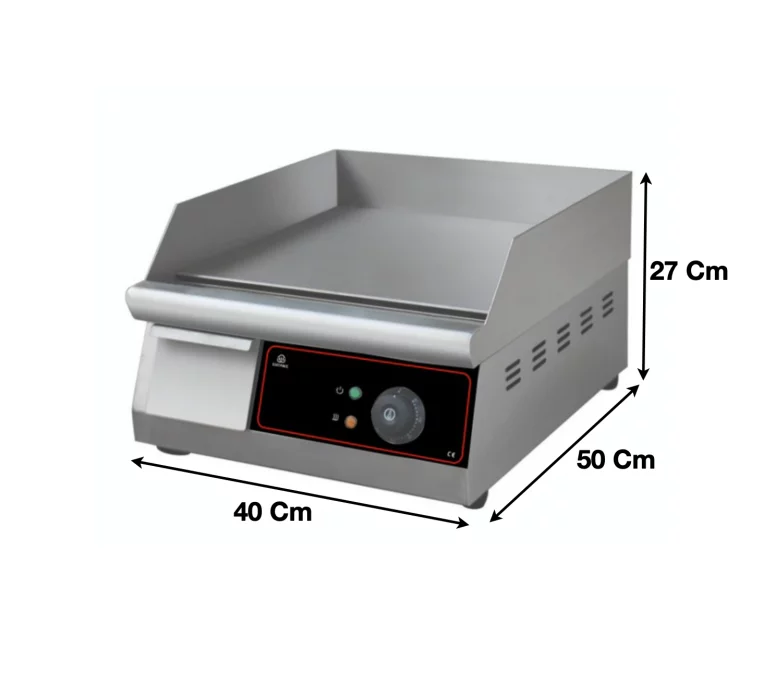 Plaque à snacker électrique L400 - CUISTANCE - GR400 - Surface lisse en chrome - Température réglable - Bac de récupération de graisse_1