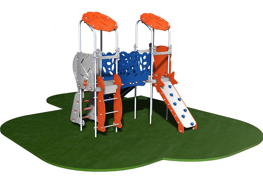 Structure de jeux inox 2 tours - gamme Primo Spacio PRS2121 - âge minimum 2 ans, capacité 15 enfants_1