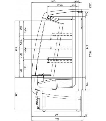Vitrine verticale positive à réfrigération ventilée, idéale pour la vente de boissons, produits laitiers et viande - gemma 45.3 iarp_1