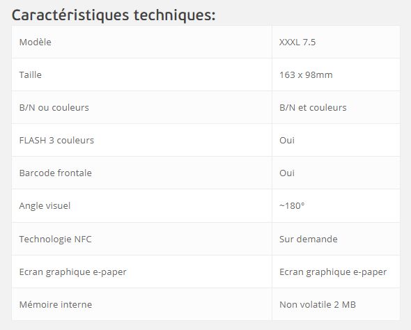 Xxxl 7.5 - étiquette électronique - nicolis project - taille : 163 x 98mm - epd xxxl_1