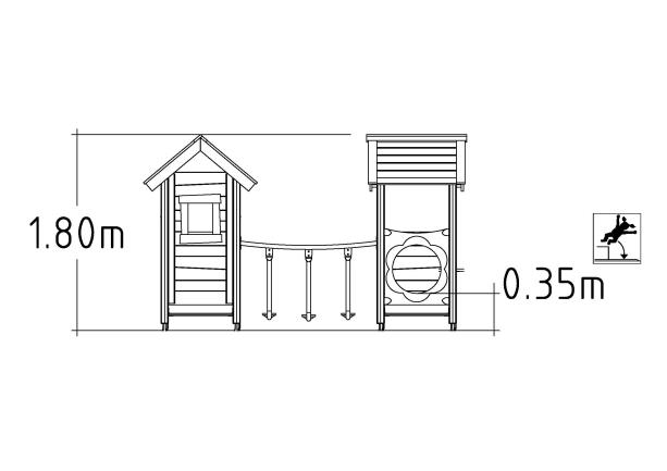 Structure multi-jeux 3 à 5 ans - Unimini Jolak - 8047688 - Hags - Poteaux bois et panneaux bois_1