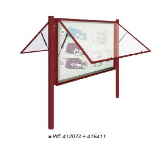 Vitrine d'extérieur au design original avec coins arrondis en aluminium injecté - VITRINE 2000 - Épaisseur 75 mm - Affichage simple ou double face_1