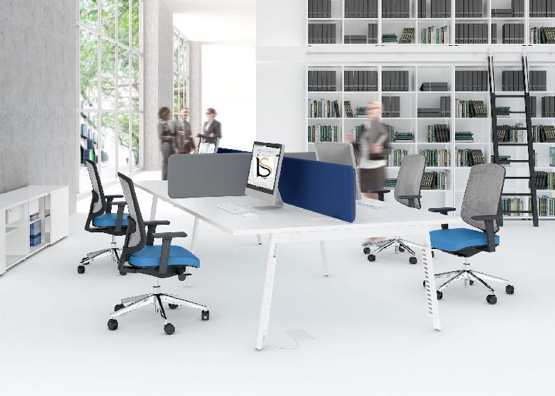 Bureau Bench 4 personnes Yan M - MDD. - Blanc, 280_0