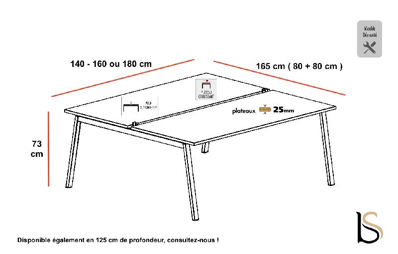 Bureau bench Born Wood Mixte - Mobel Linea - 180_1