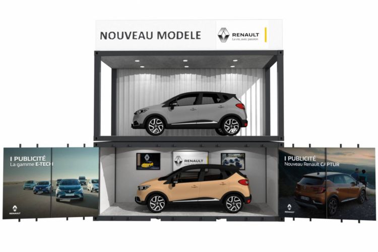 Container Car Box - Container d'exposition pour véhicules avec structure en acier corten, ouverture panoramique et personnalisation_1