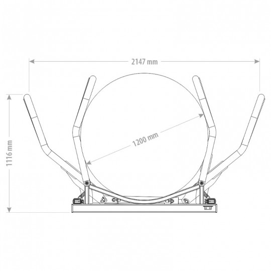 Outil agricole pour manutention des balles de foin avec 1 vérin