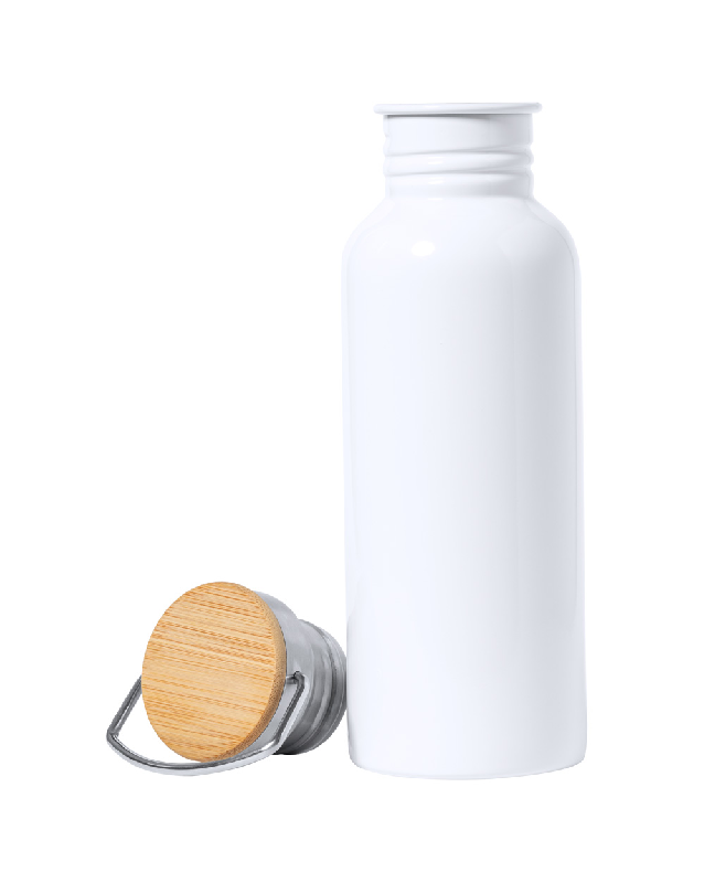 Bouteille en acier inoxydable 750 ml - impression sublimation avec couvercle en bambou_1