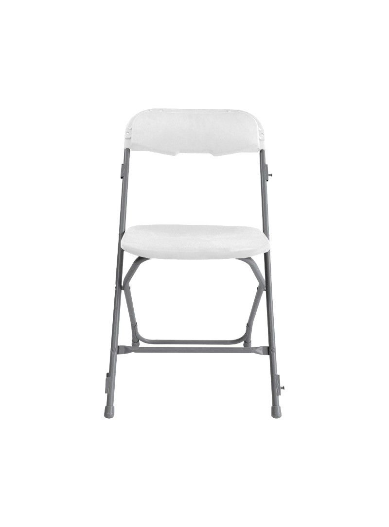 Lucy - chaise pliante plastique attachable - VIF Furniture - gris/blanc - idéale pour extérieur et collectivités_1