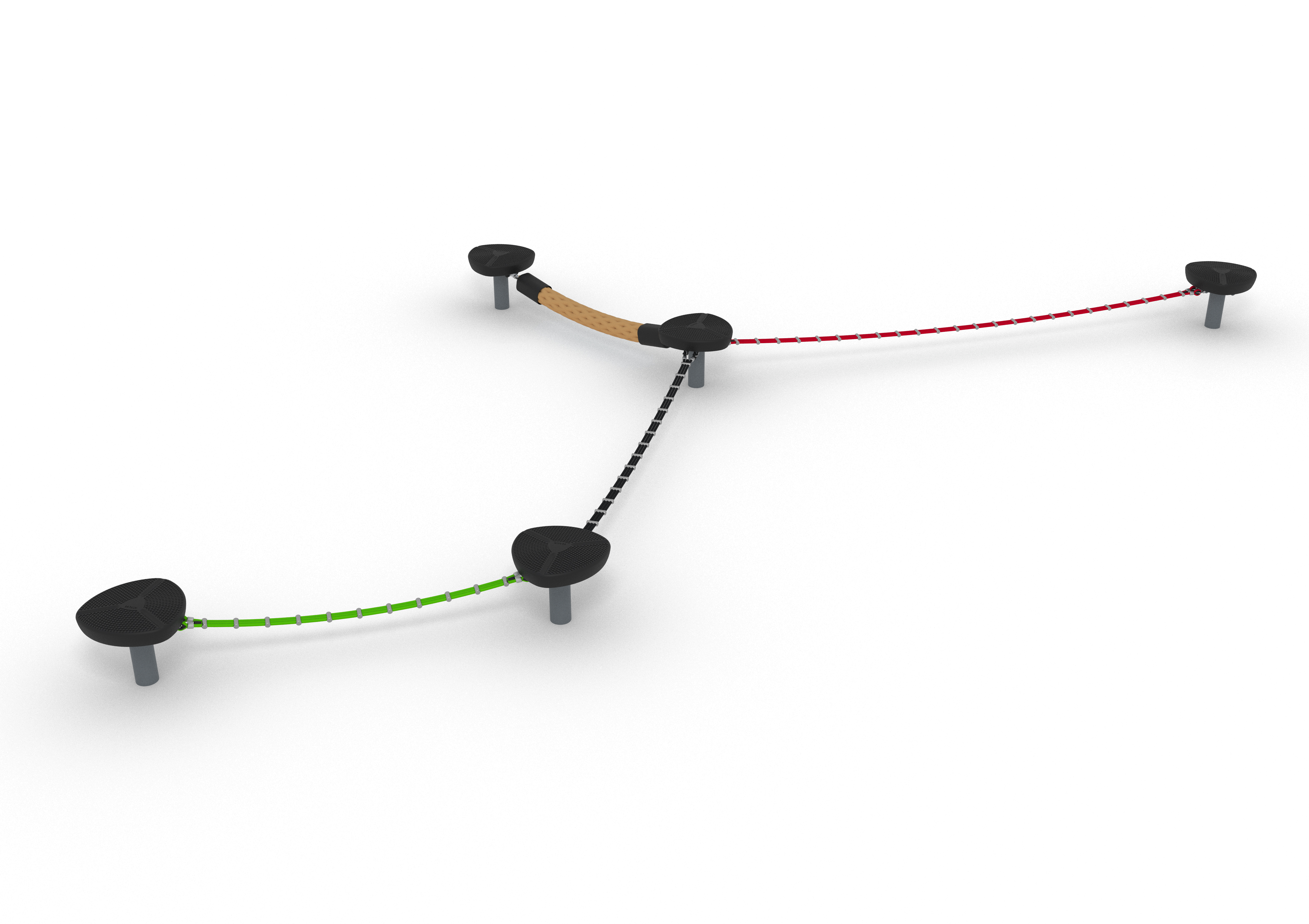 Parcours sportif pour enfants - Slackline 2m Jungle Rope - Réf 8098865 - HAGS_1