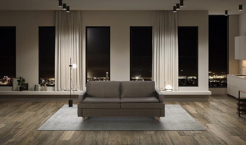 Canapé convertible express Liceo 120x190 cm - tissu personnalisable - matelas 13 cm - design contemporain_1