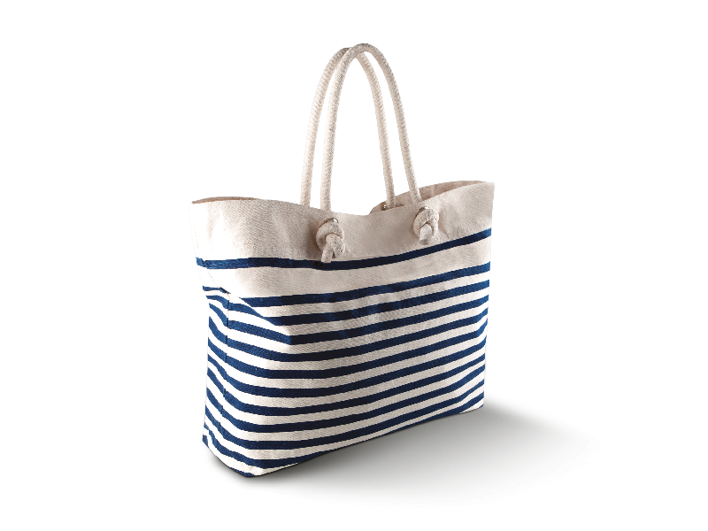 Sac de plage style marin en coton canvas - Réf: KI0242 - Marque Kimood_1