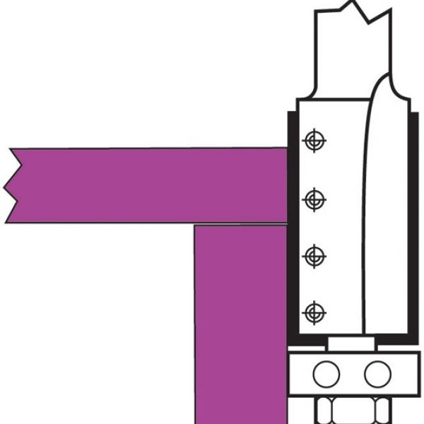 W138.190.R - Fraise à plaquette Sistemi S.R.L. - Diamètre 19 mm - Affleurage droit avec plaquettes HW Versofix Z=2_1