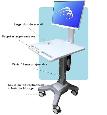 MT-31 - Chariot informatique - Mediantech - Ultra léger, modulable, 6 à 8 heures d'autonomie_1
