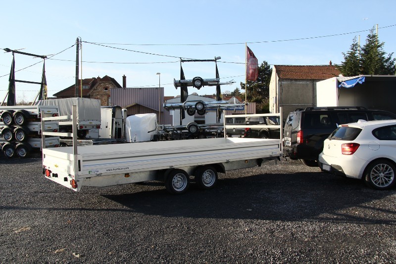 Remorque plateau 2 essieux Humbaur HN 255121 - roues surbaissées, ridelles alu, 5100x2100 mm_1