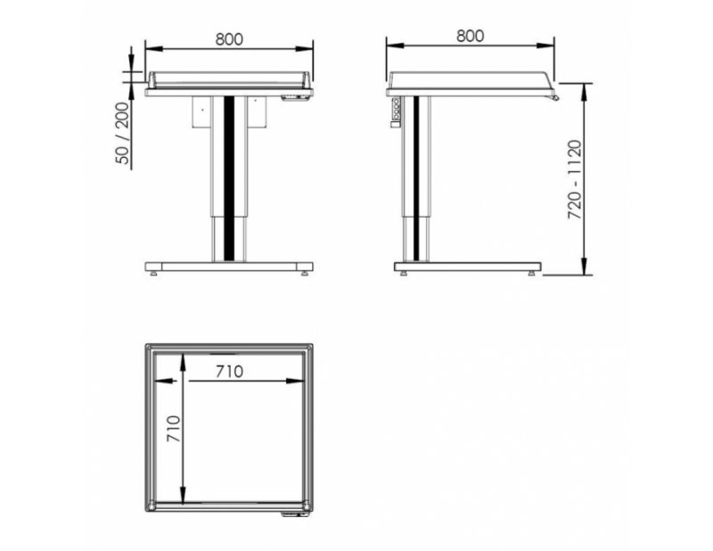 Table à langer pour handicapé - Granberg - électrique - hauteur variable - 80x80 cm - 333-080-012_1