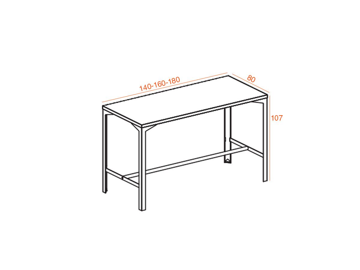 Table haute Vario - design industriel - plateau 38 mm - capacité 2 à 6 personnes - fabriquée en Italie_1