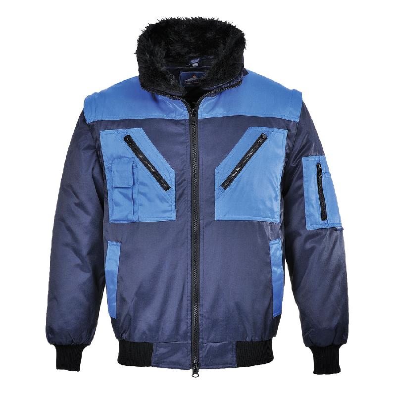 Blouson pilote bicolore - Noir/Gris / M_1