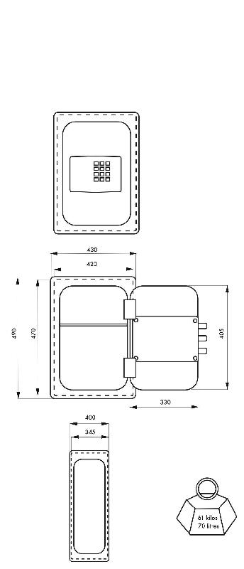 Coffre-fort Rivoli 7 pênes - serrure électronique EN 1300, pênes tournants en acier nickelé, clé de secours EVO-LOCK_1
