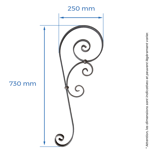 Volute H.730 x L.250 mm - plat 20 x 6mm_1