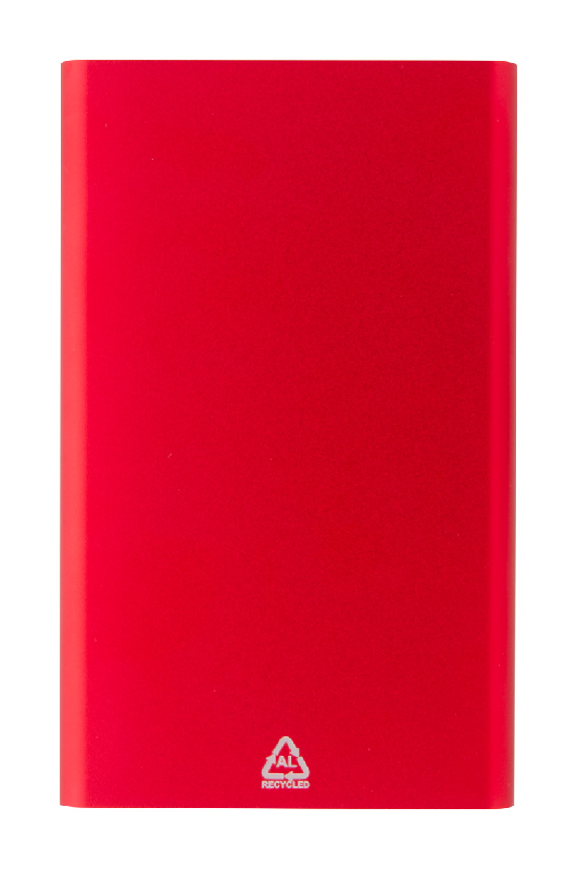 Power bank - boîtier en aluminium recyclé - batterie 4000 mAh - rouge_1