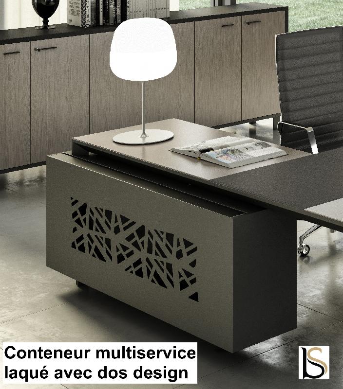 Bureau d'angle avec retour crédence design X9- Officity - 232, Gauche, Ébène_0
