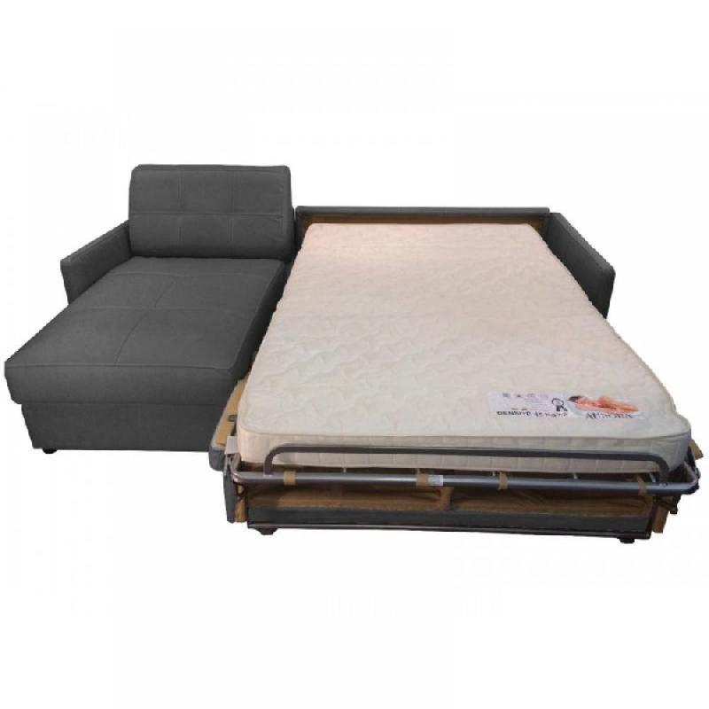 Canapé d'angle réversible convertible express Cube - Coffre - Tissu microfibre gris graphite - Matelas 16 cm_1