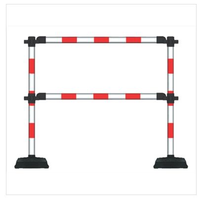Poteau de signalisation - Direct Signalétique - Barrière express de sécurité en PVC sur socle portable - 3 coloris disponibles_1