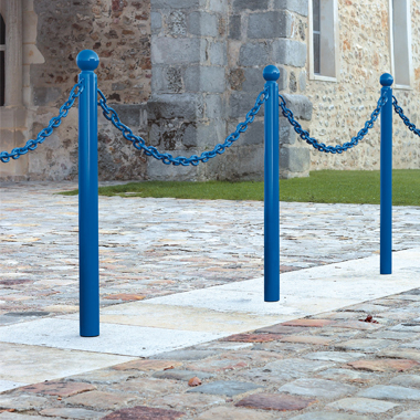 Potelet à chaînes boule - diamètre 76mm - finition peint sur zinc - fixation par scellement direct_1