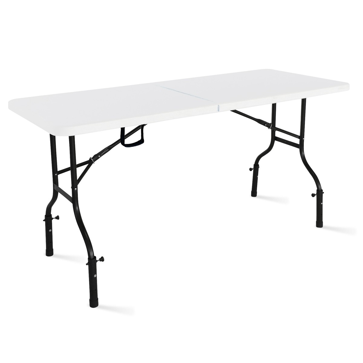 Table pliante blanche 180 cm avec réhausseurs_1