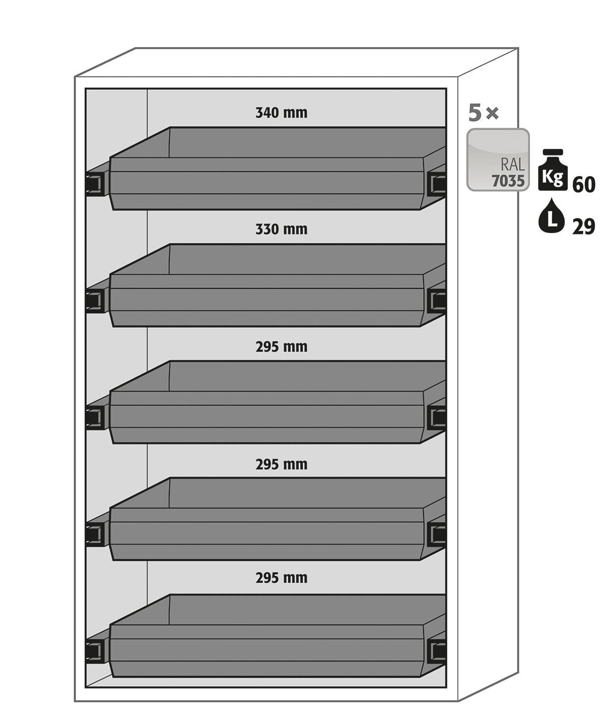 Armoire de sécurité S-CLASSIC-90 modèle S90.196.120.WDAS - Réf 30116-001-33725 - Type 90 pour substances inflammables selon NF EN 14470-1_1