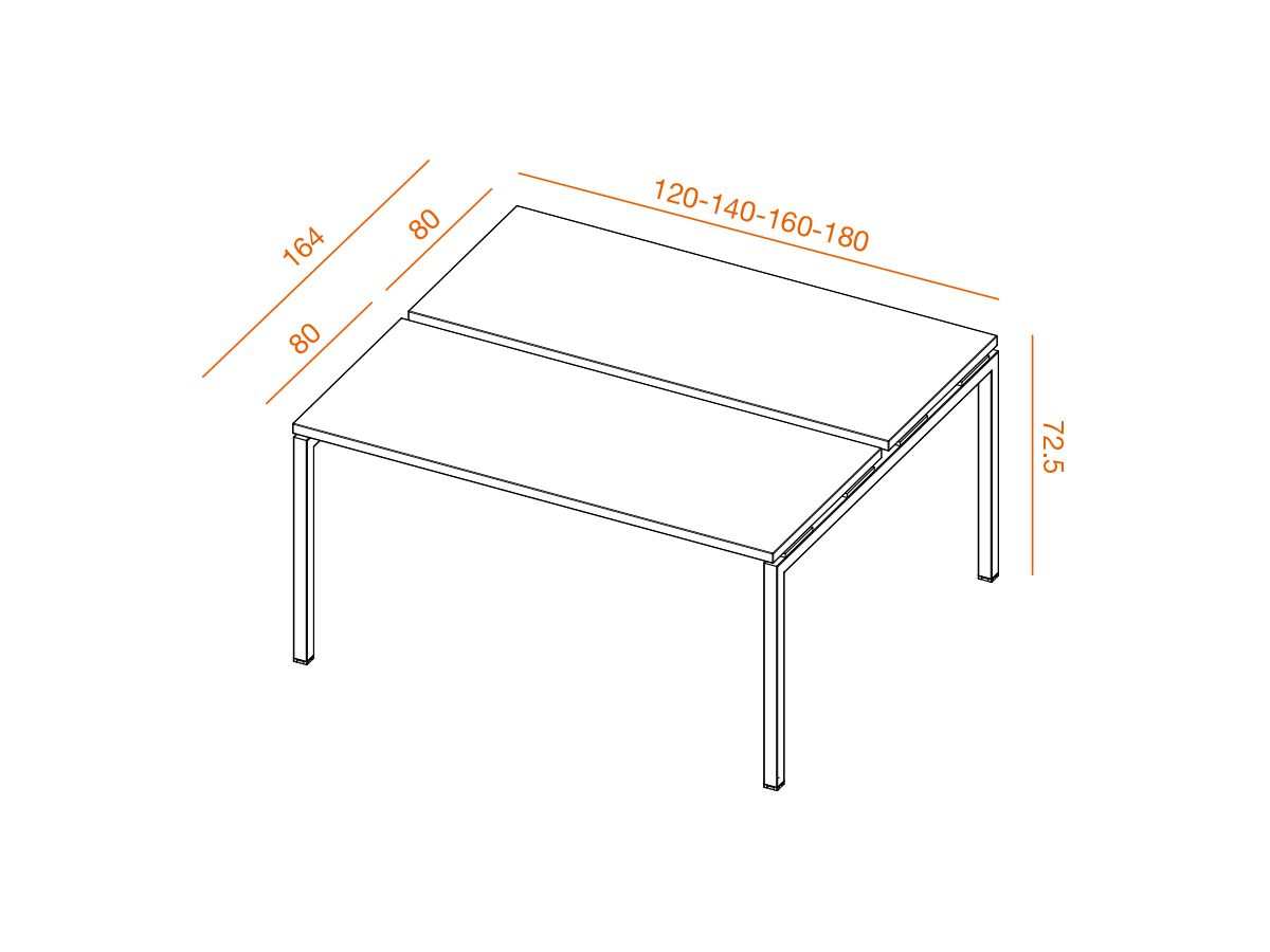 Bureau bench 2 personnes arctic_1