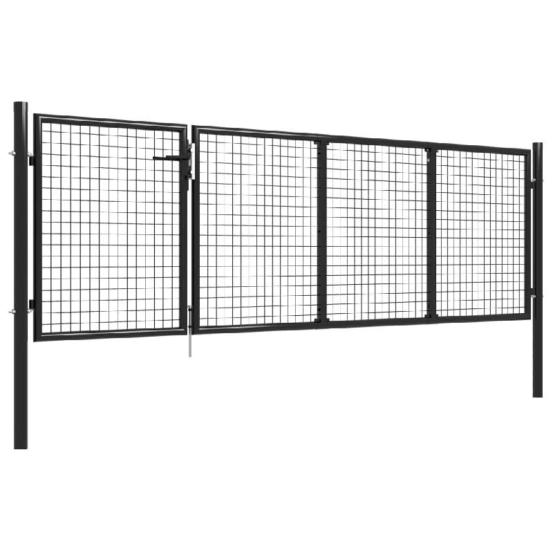 Vidaxl portillon acier 350x75 cm anthracite 144322_1