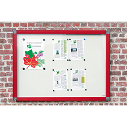 Vitrine d'extérieur murale avec coins arrondis - profil alu anodisé ou laqué - étanche - verre plexiglas 4 mm_1