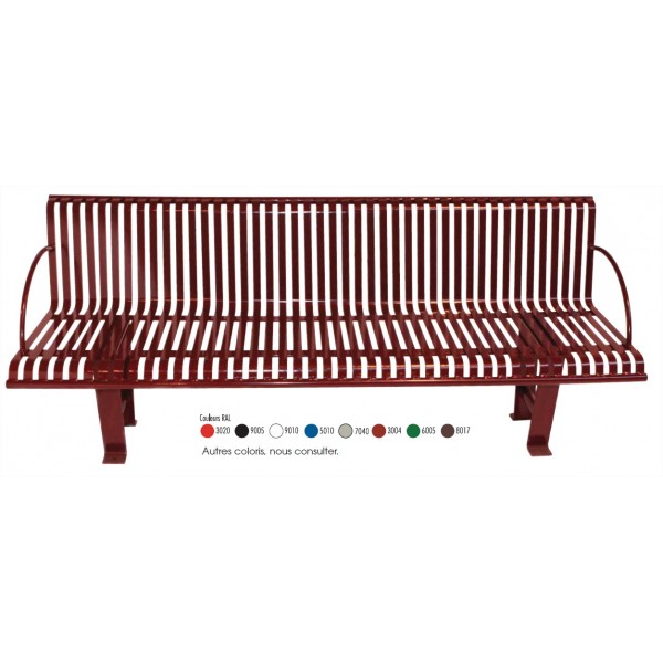 Banc public en métal Durango - acier en fer plat - plusieurs coloris et tailles disponibles_1