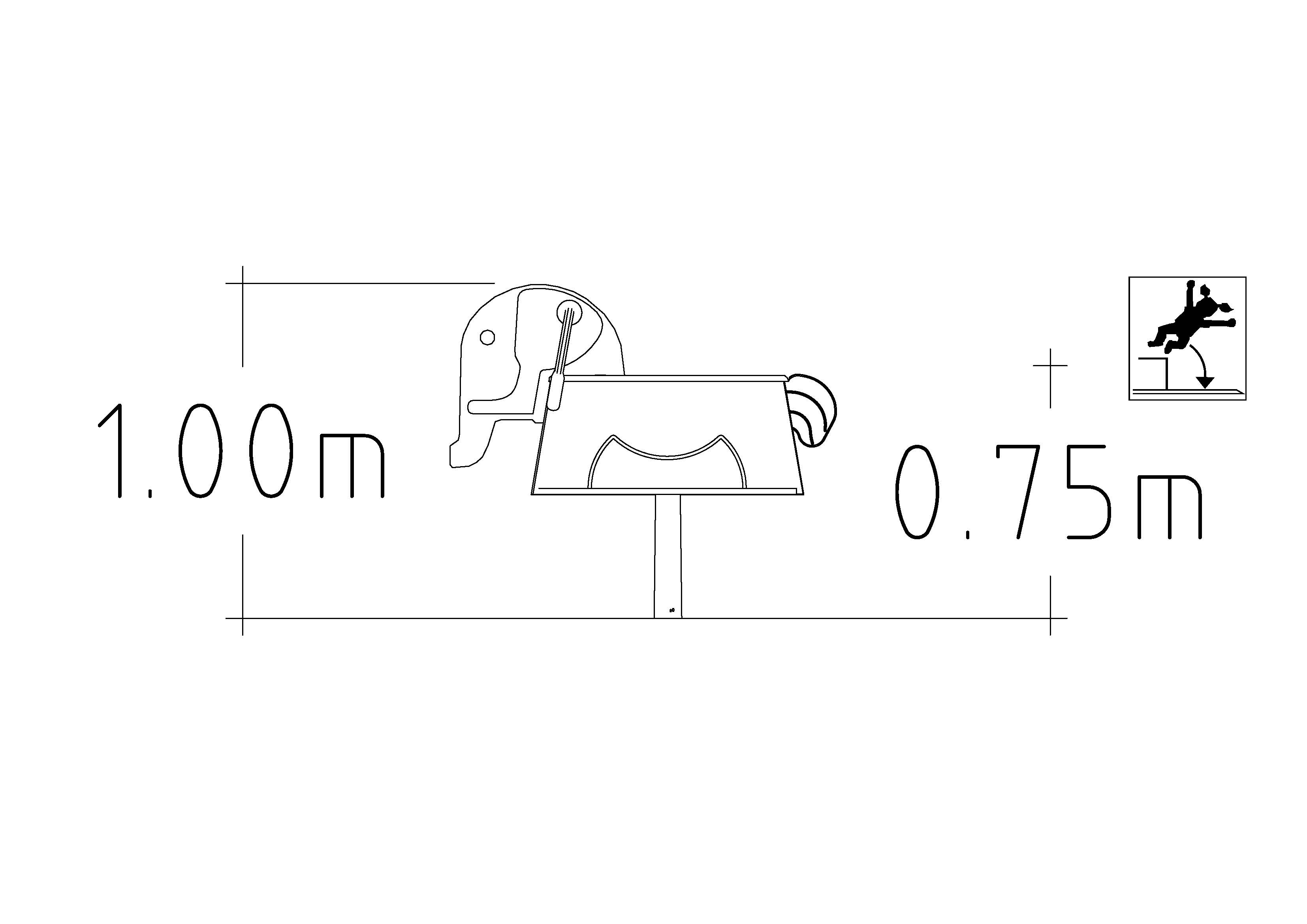 Jeu sur ressort à bascule Jumbo - 1 place pour aires de jeux - Réf 8049599 - Hags - Gris - Fondation à enterrer_1