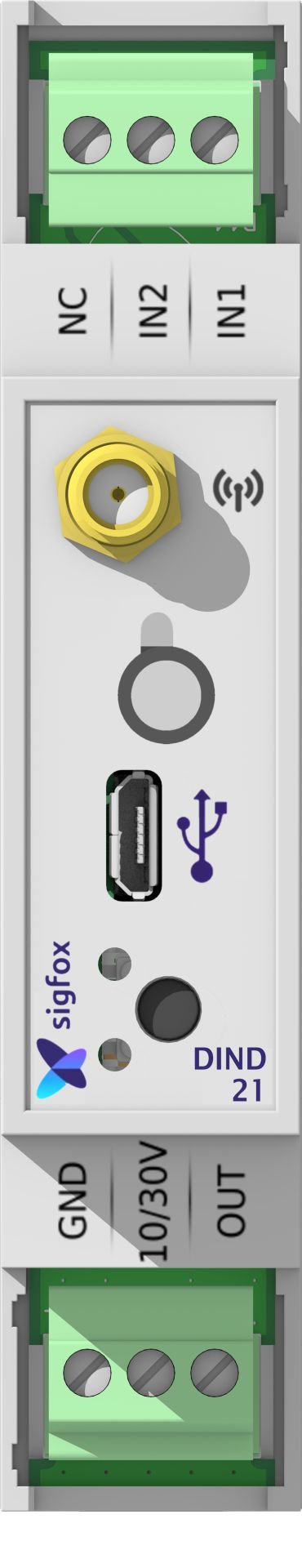 Modem radio ACW/SF8-DIND21 - Réseau Sigfox - 2 entrées digitales - 1 sortie digitale - Boîtier Rail DIN_1